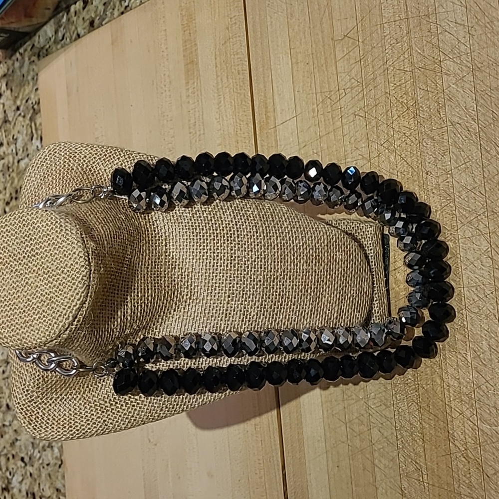 Black and silver necklace